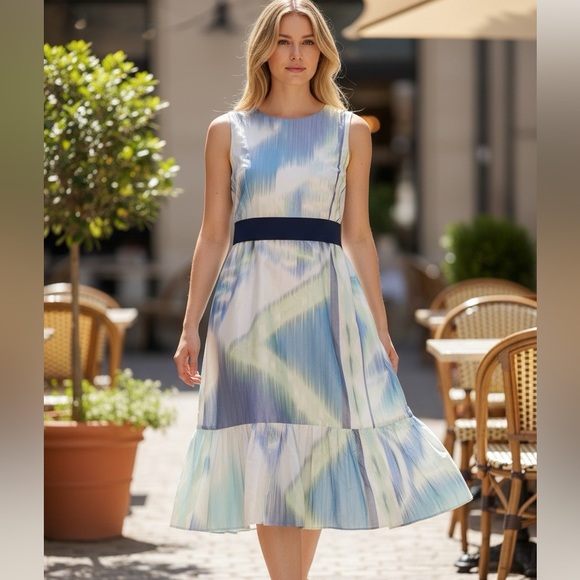 Emilio Pucci Dresses & Skirts - Emilio Pucci Abstract Blue and Cream Dress